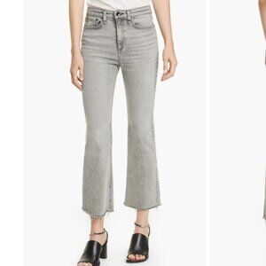 rag & bone high-rise ankle flare- gray denim jeans
